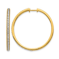 14k Diamond Hinged Hoop Earrings-EM4268-075-YA