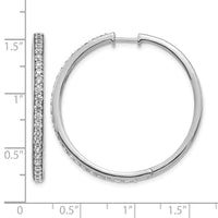 14k White Gold Diamond Hinged Hoop Earrings-EM4268-125-WA