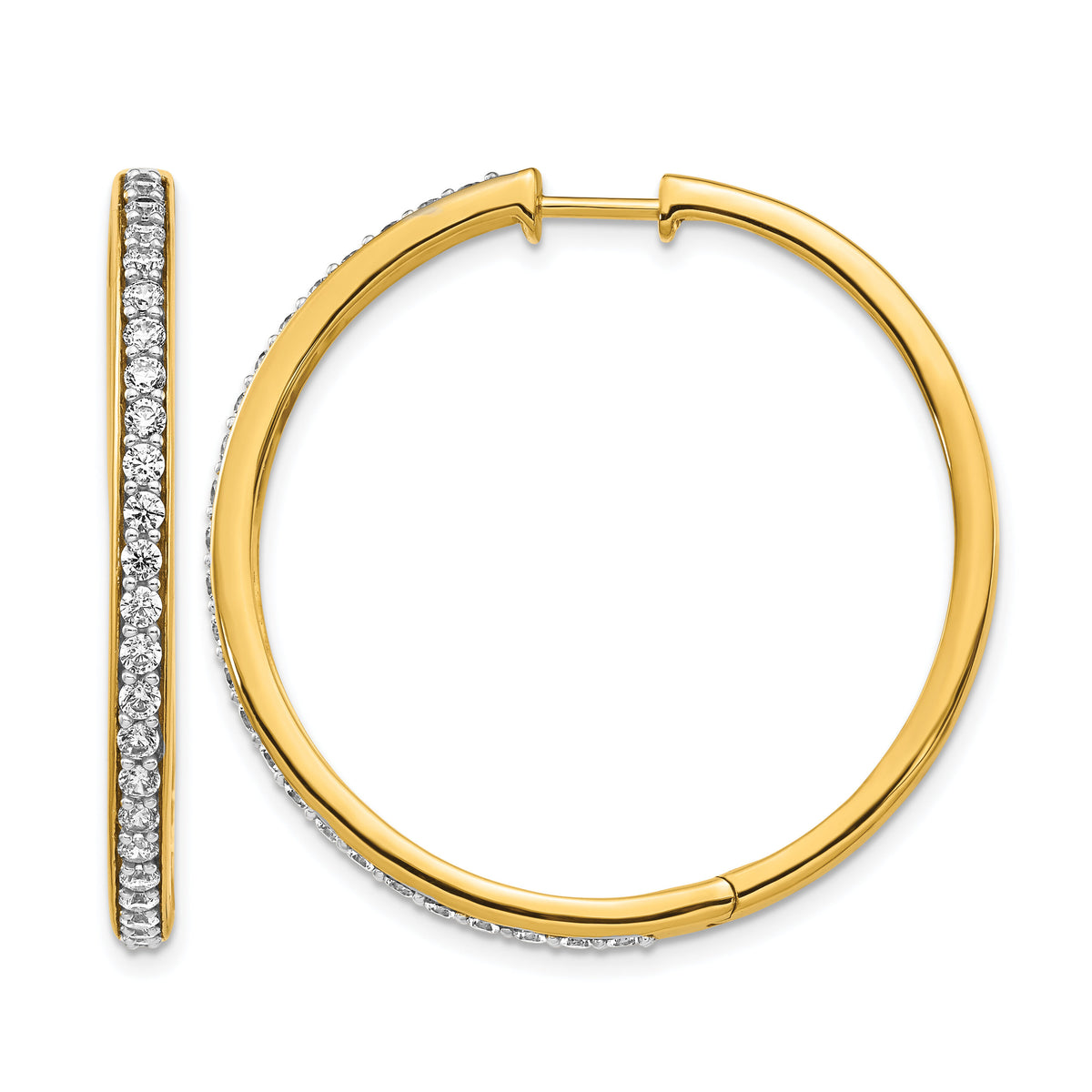 14k Diamond Hinged Hoop Earrings-EM4268-125-YA