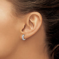 14k White Gold Diamond Milgrain Hinged Hoop Earrings-EM4269-033-WA