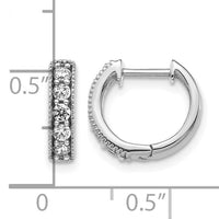 14k White Gold Diamond Milgrain Hinged Hoop Earrings-EM4269-033-WA