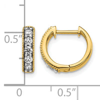 14k Yellow Gold Diamond Milgrain Hinged Hoop Earrings-EM4269-033-YA