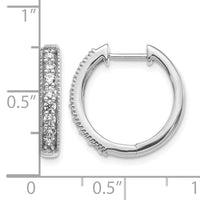 14k White Gold Diamond Milgrain Hinged Hoop Earrings-EM4269-040-WA