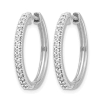14k White Gold Diamond Milgrain Hinged Hoop Earrings-EM4272-025-WA