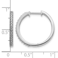 14k White Gold Diamond Milgrain Hinged Hoop Earrings-EM4272-025-WA