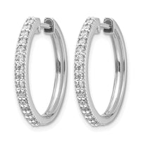 14k White Gold Diamond Milgrain Hinged Hoop Earrings-EM4273-036-WA