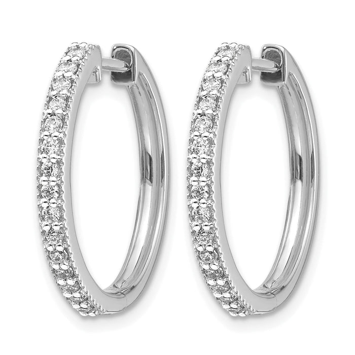 14k White Gold Diamond Milgrain Hinged Hoop Earrings-EM4273-036-WA