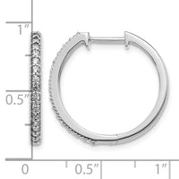 14k White Gold Diamond Milgrain Hinged Hoop Earrings-EM4273-036-WA