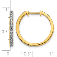 14k Yellow Gold Diamond Milgrain Hinged Hoop Earrings-EM4273-036-YA