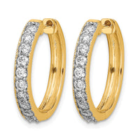 14k Yellow Gold Diamond Milgrain Hinged Hoop Earrings-EM4275-100-YA