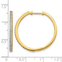 14k Yellow Gold Diamond Milgrain Hinged Hoop Earrings-EM4280-055-YA
