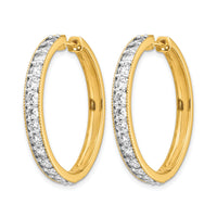 14k Yellow Gold Diamond Milgrain Hinged Hoop Earrings-EM4284-200-YA