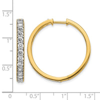 14k Yellow Gold Diamond Milgrain Hinged Hoop Earrings-EM4284-200-YA