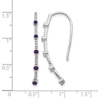 14k White Gold Diamond and Amethyst Earrings-EM4311-AM-020-WA