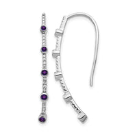 14k White Gold Diamond and Amethyst Earrings-EM4311-AM-020-WA