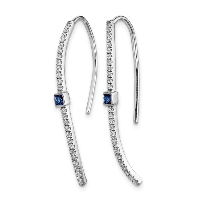 14k White Gold Diamond and Sapphire Earrings-EM4312-SA-033-WA