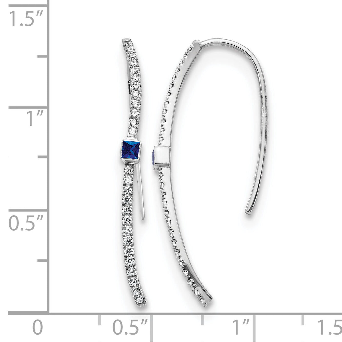 14k White Gold Diamond and Sapphire Earrings-EM4312-SA-033-WA