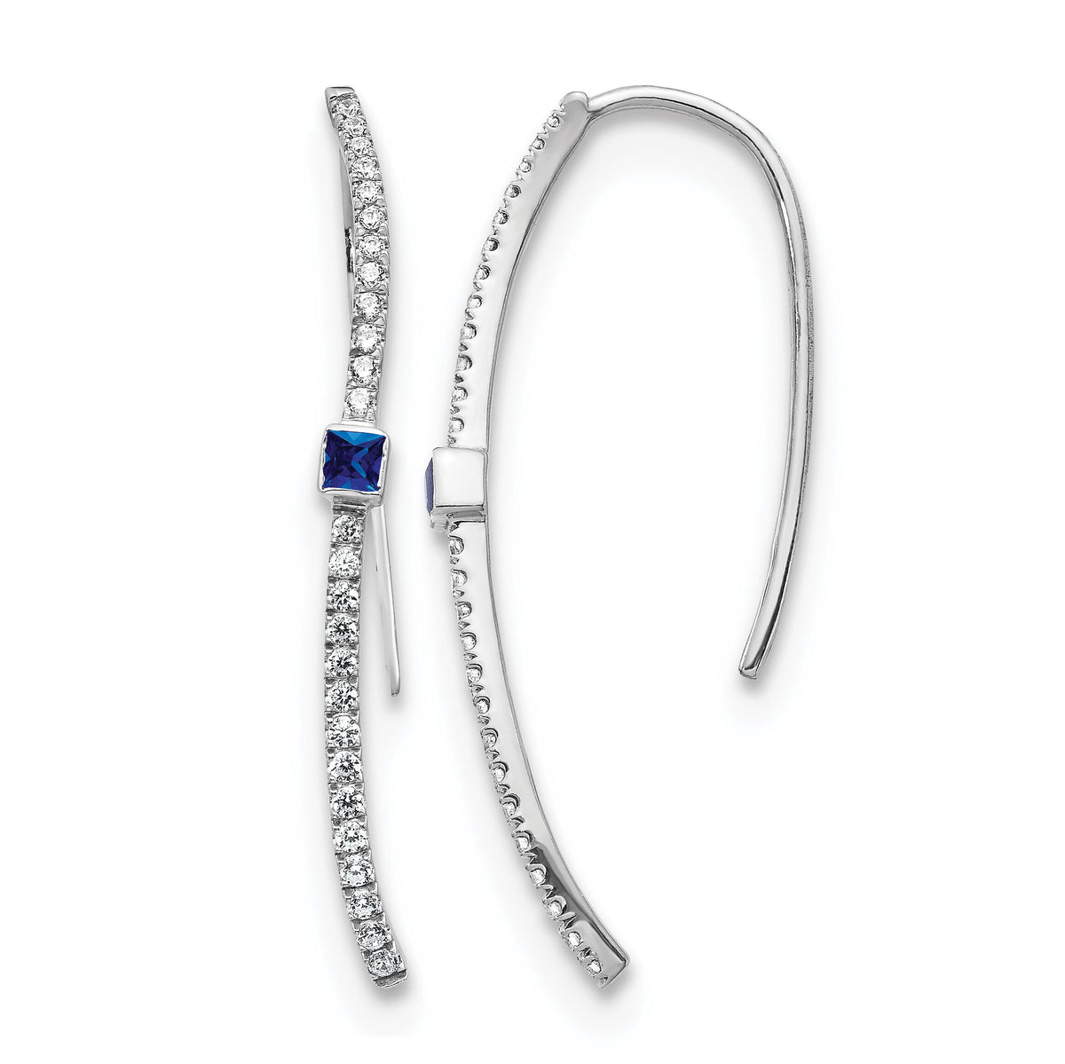 14k White Gold Diamond and Sapphire Earrings-EM4312-SA-033-WA
