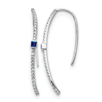 14k White Gold Diamond and Sapphire Earrings-EM4312-SA-033-WA