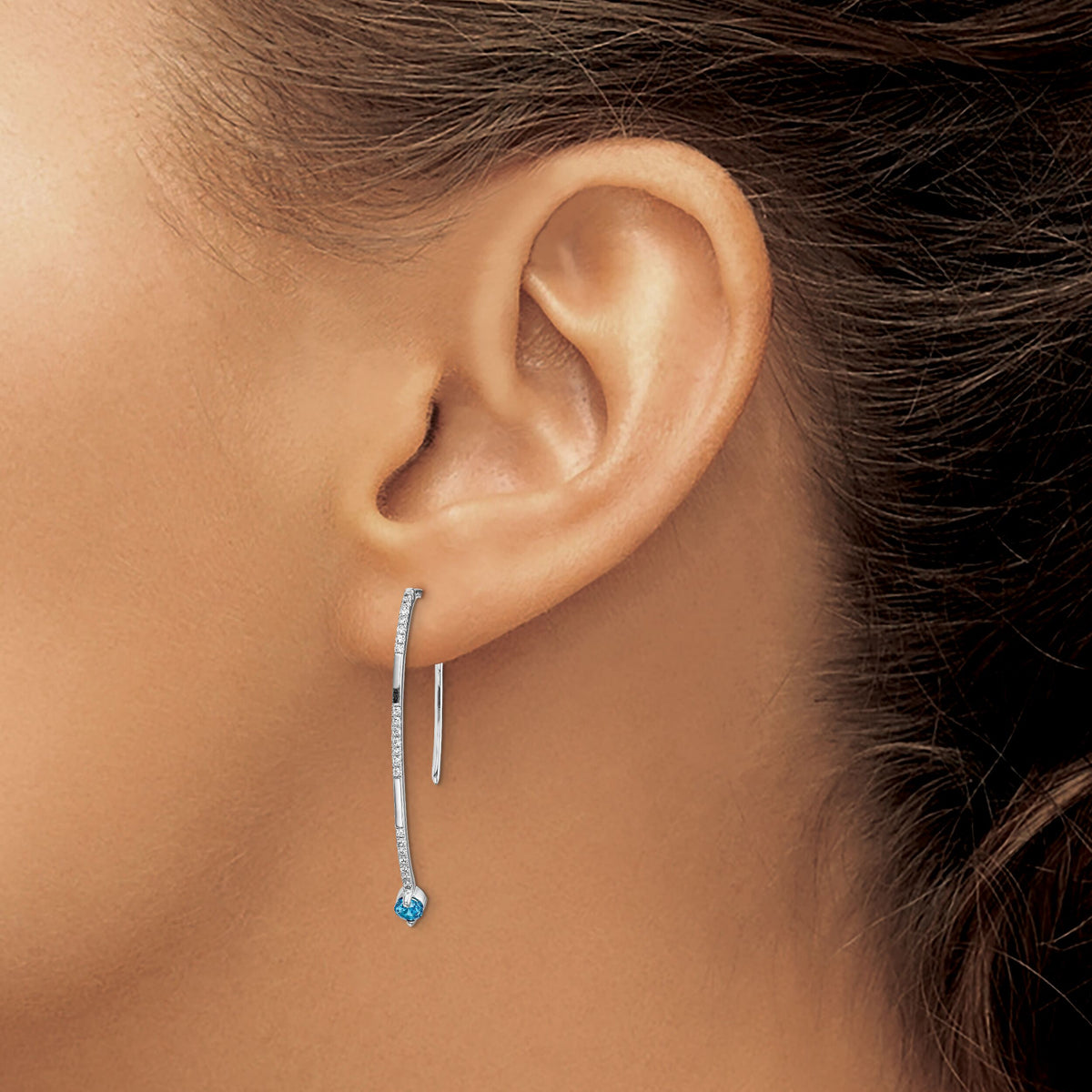 14k White Gold Diamond and Blue Topaz Earrings-EM4314-BT-016-WA