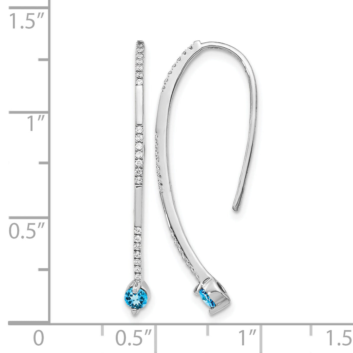 14k White Gold Diamond and Blue Topaz Earrings-EM4314-BT-016-WA