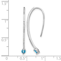 14k White Gold Diamond and Blue Topaz Earrings-EM4314-BT-016-WA