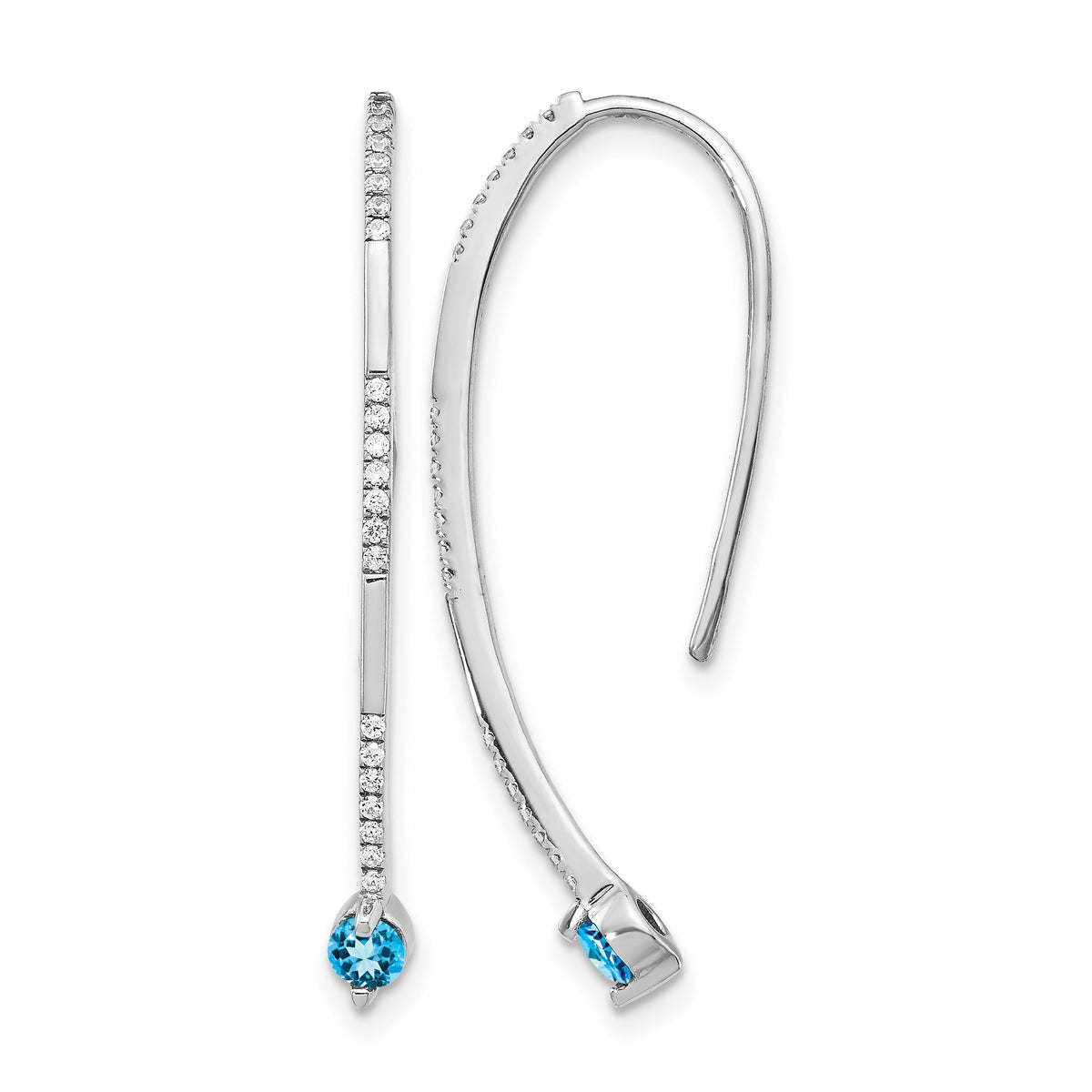 14k White Gold Diamond and Blue Topaz Earrings-EM4314-BT-016-WA