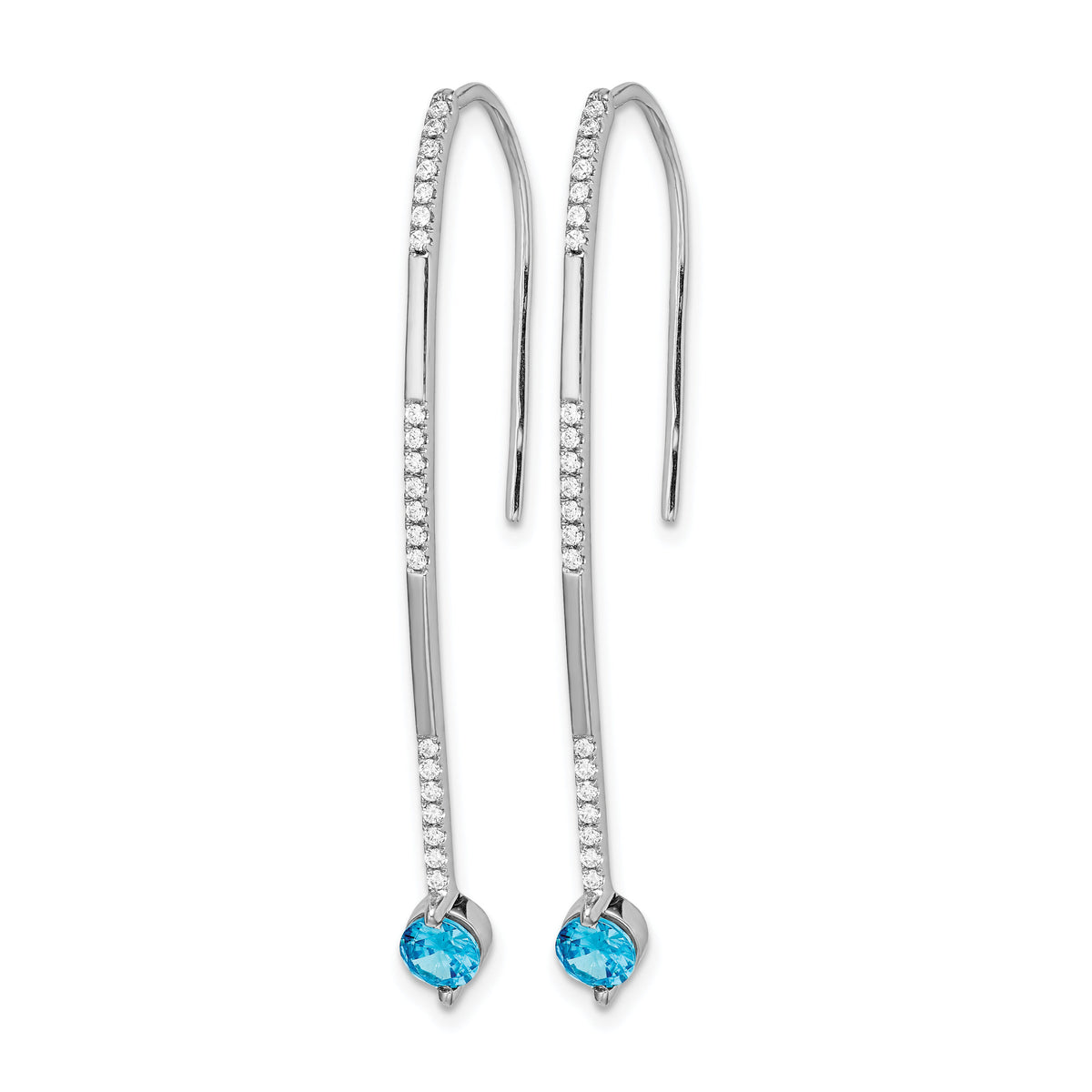 14k White Gold Diamond and Blue Topaz Earrings-EM4314-BT-020-WA
