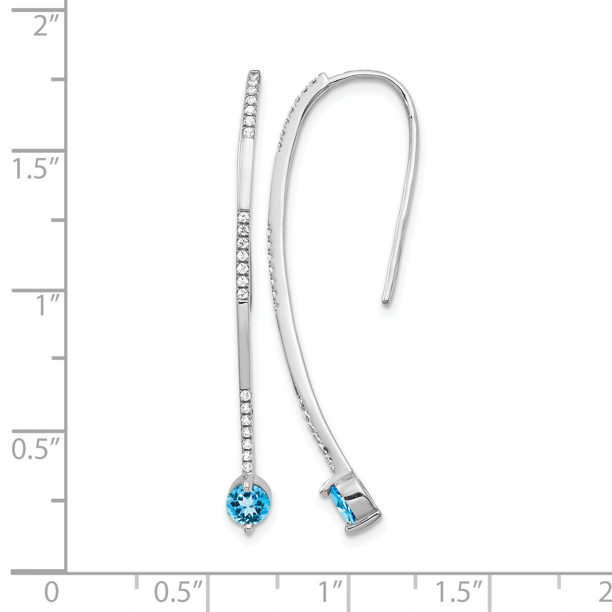 14k White Gold Diamond and Blue Topaz Earrings-EM4314-BT-020-WA