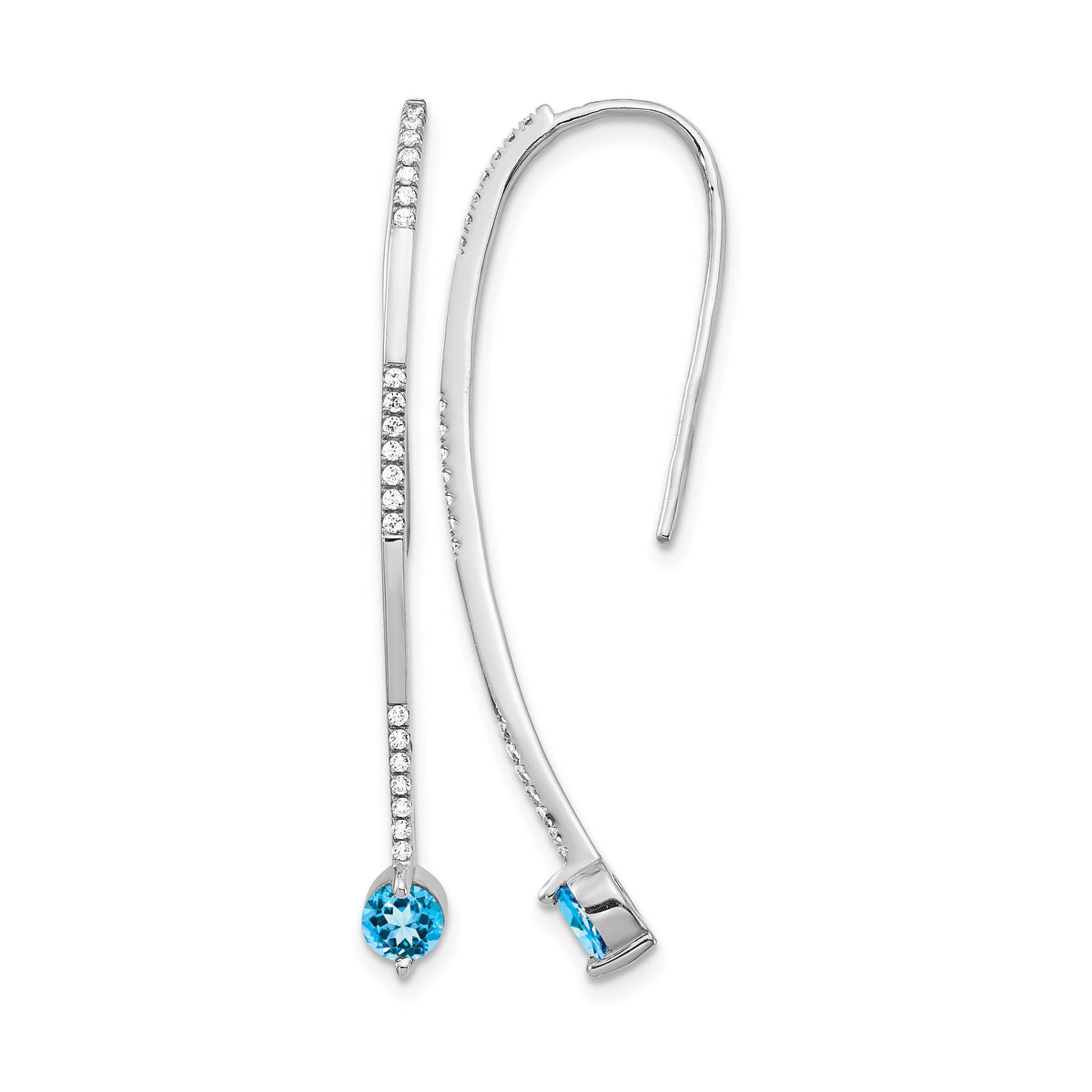 14k White Gold Diamond and Blue Topaz Earrings-EM4314-BT-020-WA