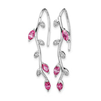 14k White Gold Diamond and Pink Sapphire Earrings-EM4315-PS-003-WA