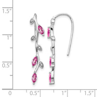 14k White Gold Diamond and Pink Sapphire Earrings-EM4315-PS-003-WA