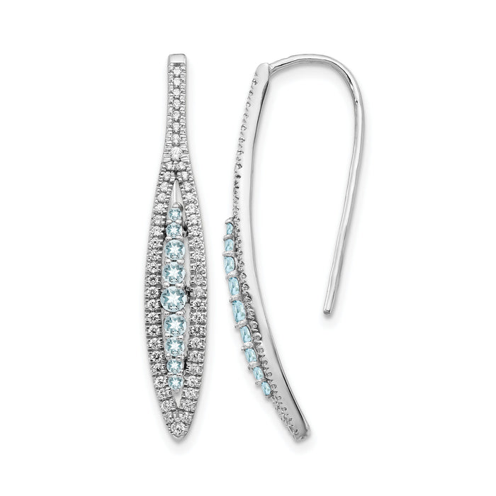 14k White Gold Diamond and Aquamarine Earrings-EM4316-AQ-050-WA