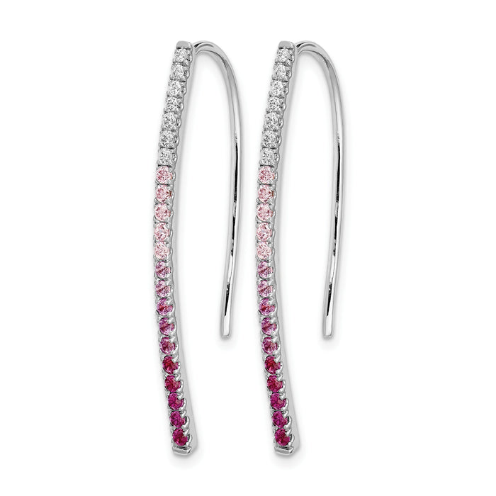14k White Gold Diamond and Pink Sapphire Earrings-EM4317-PS-016-WA