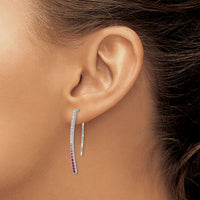 14k White Gold Diamond and Pink Sapphire Earrings-EM4317-PS-016-WA