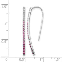 14k White Gold Diamond and Pink Sapphire Earrings-EM4317-PS-016-WA