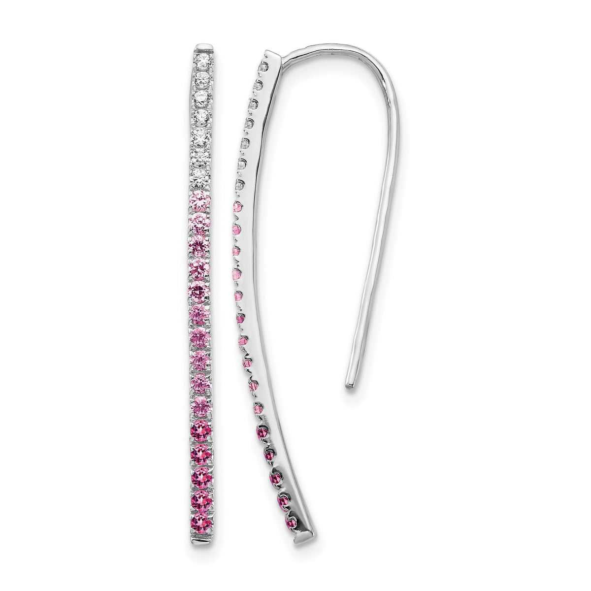 14k White Gold Diamond and Pink Sapphire Earrings-EM4317-PS-016-WA