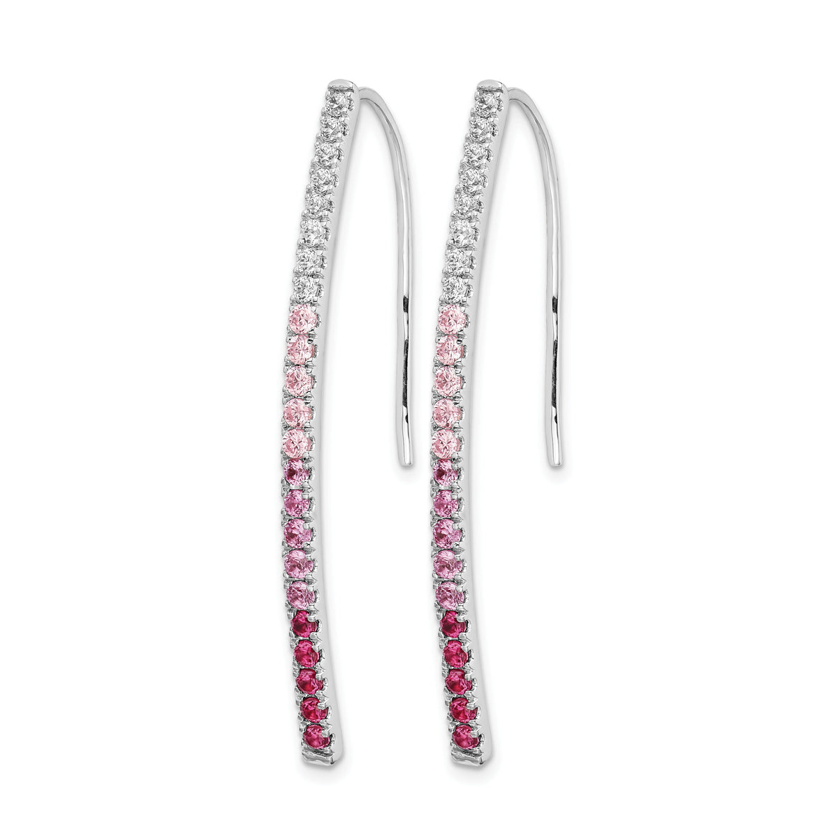 14k White Gold Diamond and Pink Sapphire Earrings-EM4317-PS-038-WA
