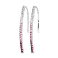 14k White Gold Diamond and Pink Sapphire Earrings-EM4317-PS-038-WA