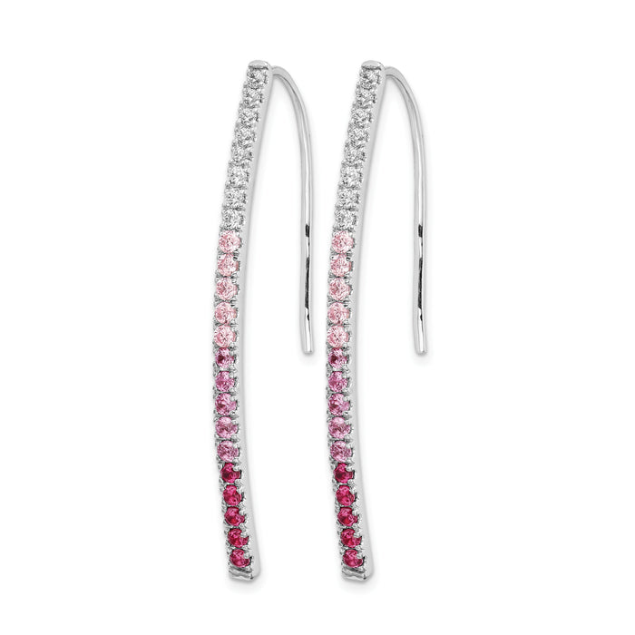 14k White Gold Diamond and Pink Sapphire Earrings-EM4317-PS-038-WA
