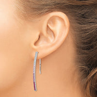 14k White Gold Diamond and Pink Sapphire Earrings-EM4317-PS-038-WA