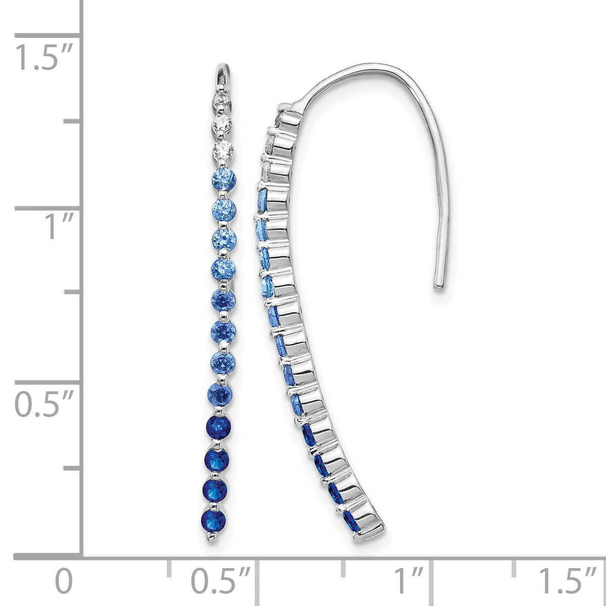 14k White Gold Diamond and Sapphire Earrings-EM4318-SA-010-WA