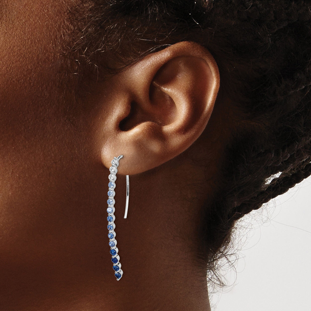 14k White Gold Diamond and Sapphire Earrings-EM4318-SA-025-WA