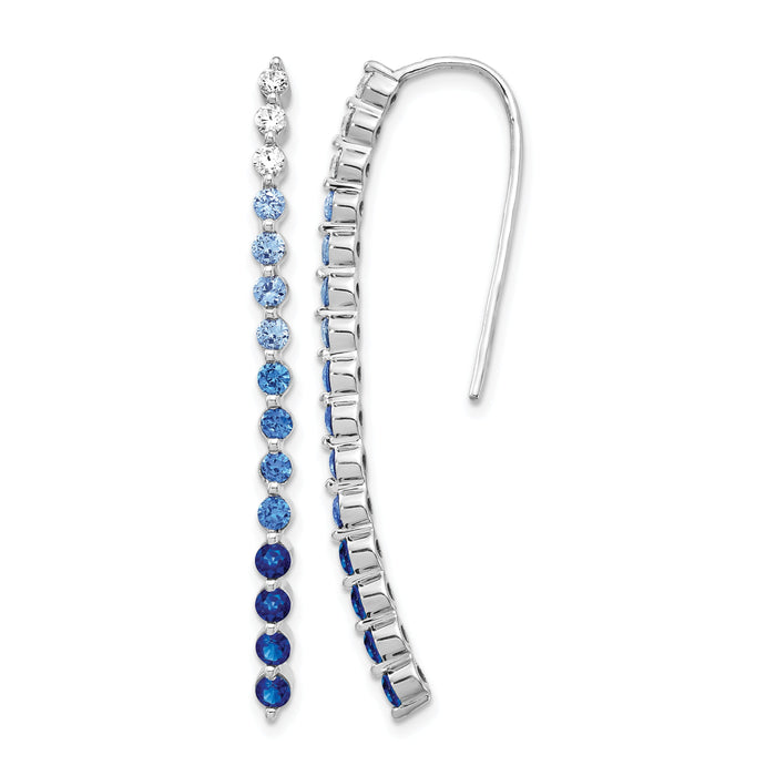 14k White Gold Diamond and Sapphire Earrings-EM4318-SA-025-WA