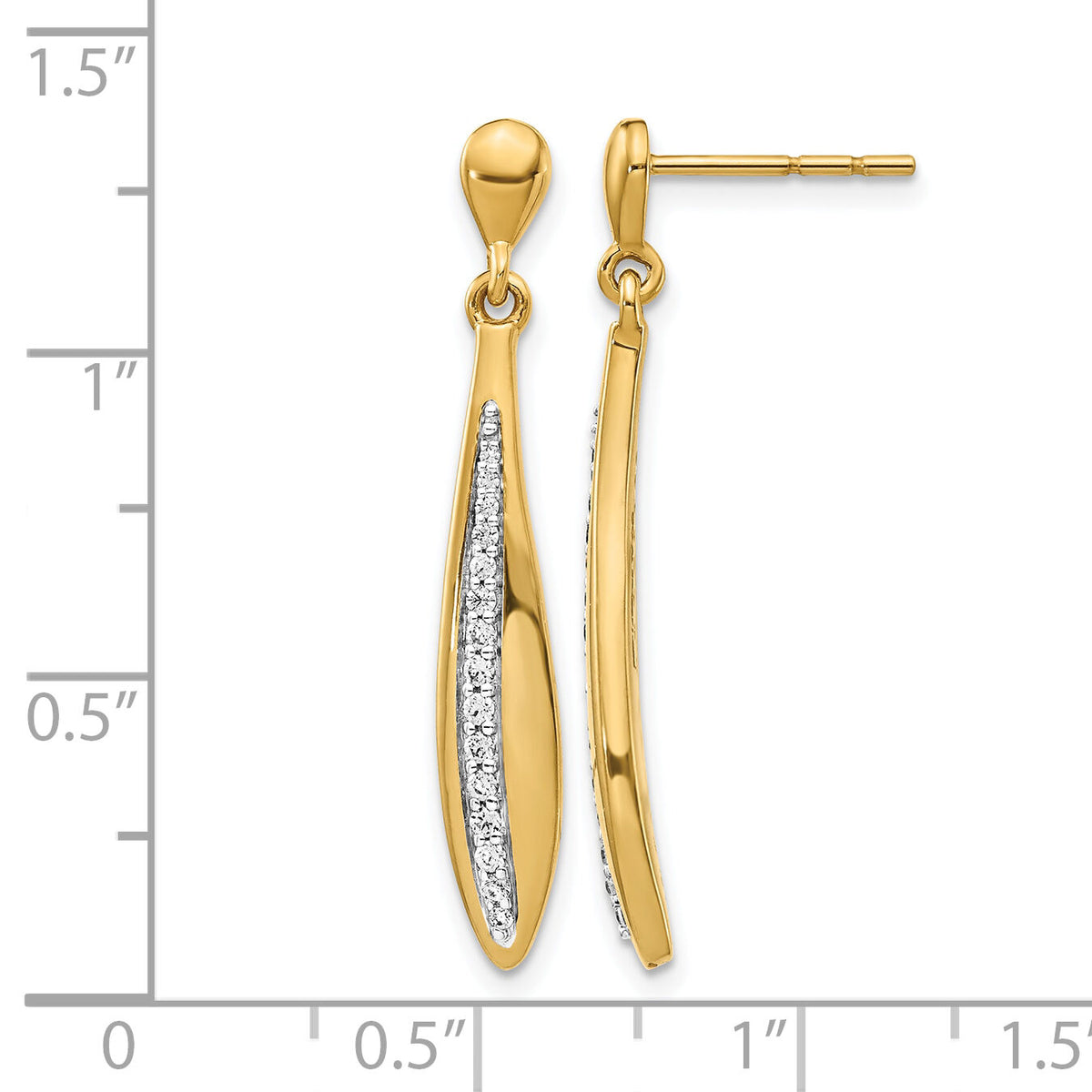 14k Diamond Post Earrings-EM4340-025-YA