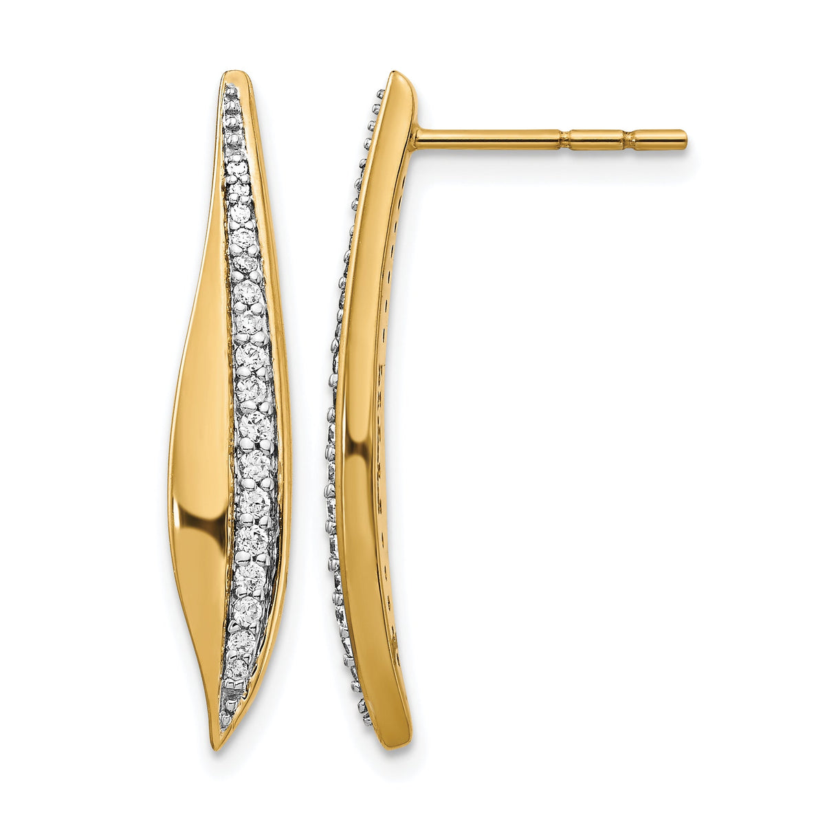 14k Diamond Post Earrings-EM4341-025-YA