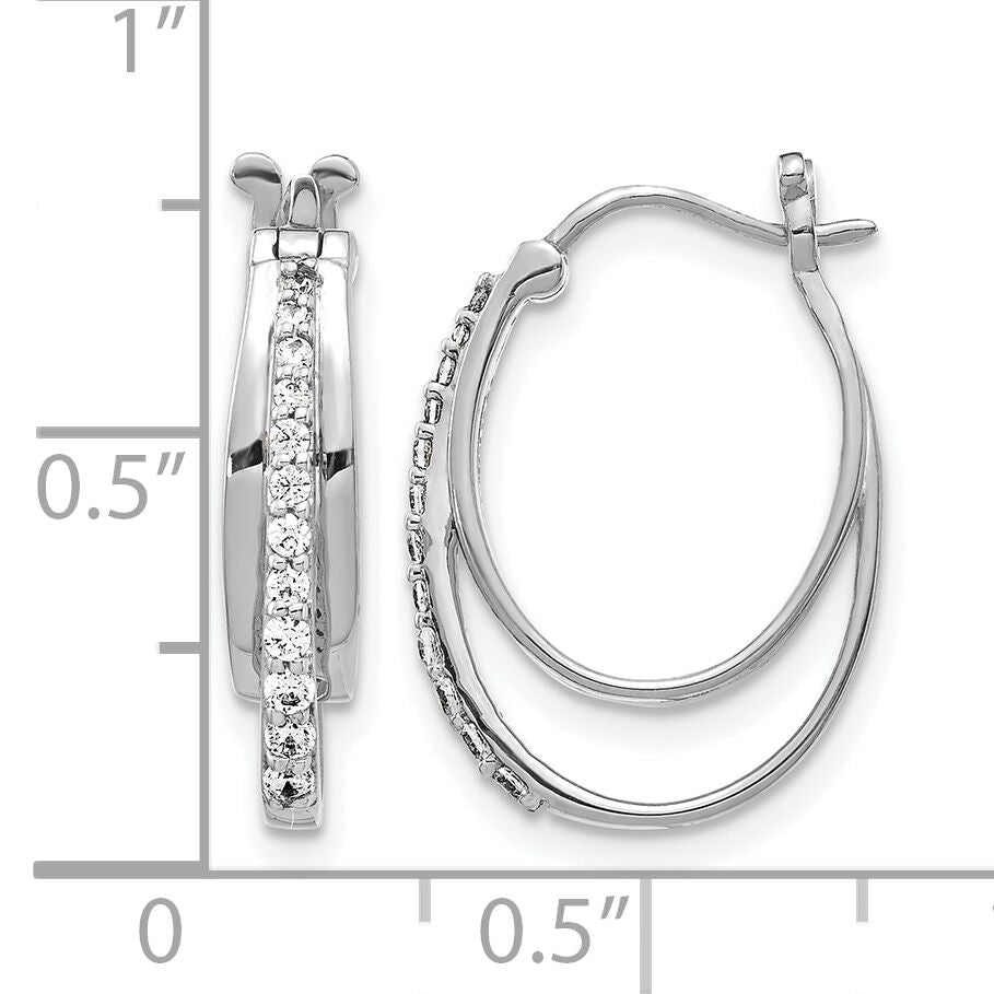 14k White Gold Diamond Hoop Earrings-EM4343-025-WA