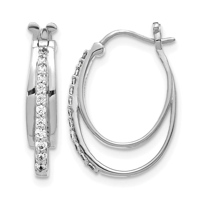 14k White Gold Diamond Hoop Earrings-EM4343-025-WA