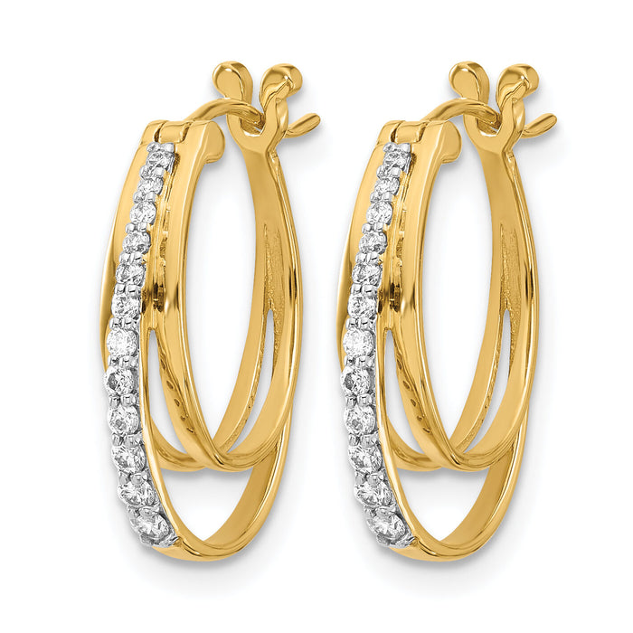 14k Diamond Hoop Earrings-EM4343-025-YA