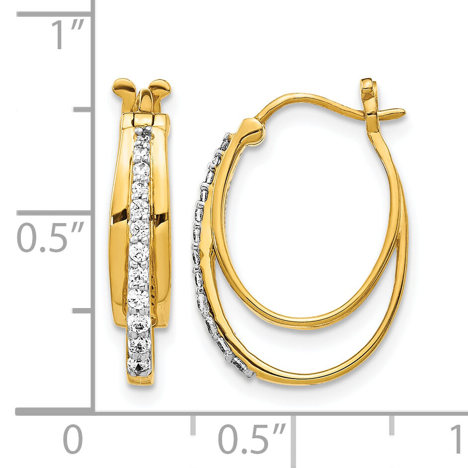 14k Diamond Hoop Earrings-EM4343-025-YA